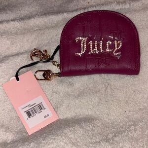 Juicy Couture Magenta Coin Pouch with Gold Accents